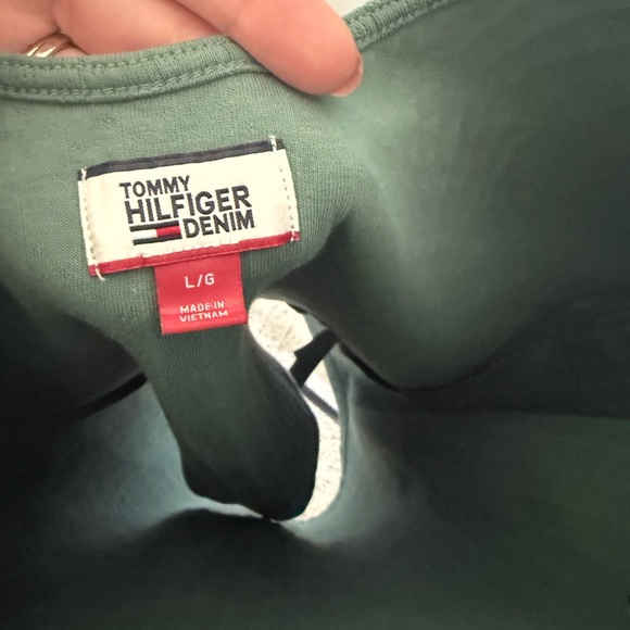 Y2K Tommy Hilfiger Women's L Green Short Sleeve Tee cotton - Picture 4 of 5